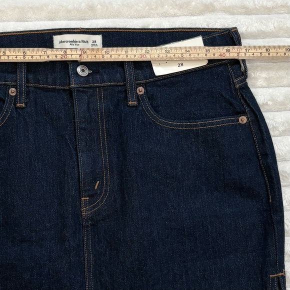 ABERCROMBIE & FITCH Denim Skirt Mid Rise Dark Wash NWT Size 28 - Picture 8 of 10